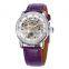SHENHUA 9592N Lady Mechanical Wrist Watch Women Skeleton Automatic Self-Wind Watches with Rhinestone