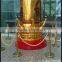 Gold Braided Rope Barrier Pole With Velvet Rope For Crowd Control