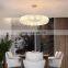 Vintage Restoration Crystal Halo clear Chandelier Modern Living Room Lighting Luxury Lobby Round Circle Fixtures Crystal Beads