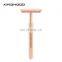 Customized packaging rose gold and black metal razor zero waste wet shaver safety razor