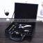 Amazon hot sale wood box zinc alloy compact bottle corkscrew 9 pcs connoisseur lever rabbit wine opener gift sets