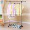 Adjustable portable single pole telescopic clothes rack