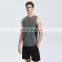 Gym Reflective Strip Sports Vest Men's Color block Printing Fitness Sweat-Absorbing Sleeveless