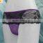 OEM Undergarment Supply Purple Eyelash Lace Fabric Tanga