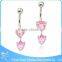 BR01784 China supplier hot jewelry dangle dragonfly zircon initial belly button rings