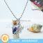 Ball Chain Charm Necklace in Wish Bottle Version Using Natural Stone Pieces