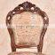 Neo European Antique Carved Back Chair Rustic Wooden Fabric Chair