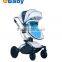 Professional High landscape shockproof baby stroller, 3 In 1 baby strolle with leather material