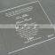 High Transparent custom acrylic wedding invitation card