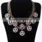 Fashionable style high quality double chain pearl flower statement necklace