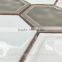 foshan handmade hexagona mosaic sheet ceramic tiles, glazed glossy surface tile price