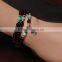 Bohemian Red Garnet Ruby Glass Bead Multilayer Color Block Bracelet Bangle