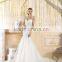 VIL-01 Elegant Mermaid Sweetheart Lace Appliques Pleats Covered Buttons Back Court Train Wedding Dresses
