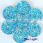 12mm 14mm 16mm round shape flat back plastic rhinestone with holes Aquamarine Blue AB sew on resin gems for garment decoration