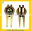 brass silver simple golf divot tool with ball marker