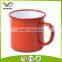 Plain color rolled rim 8cm diameter enamel printing ink coffee cup mug