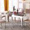 Foshan shunde manufacturer metal and glass compact dining table set