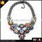 Multi Different Color Flowers Necklace,Statement Flowers Necklace,Enamel Alloy Flowers Shourouk Necklace