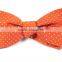 2016 latest hot sale orange white polka dot linen man bow tie for boys