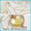 Latest Jewelry Accessories Real Flower Clear Galss Pendant with Chain