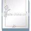 hot selling simple frameless wall engraved patterns bathroom mirror in a low price