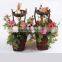 New design nest rose simulation bonsai silk flowers artificial red roses