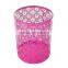 2016 Fancy Round Shape Wire Mesh Pink Trash Can