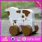 2017 New products kids animal car toy wooden cow toy W04A322