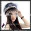 CX-C-244A Ladies Fashion Factory Direct Sale Knitted Rex Rabbit Fur Hat