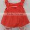 Baby Girls Red Dress With Printed Knit Shorts 2 Pcs Suits for Summer