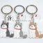Tiny dog design keychain,custom gift jewelry keyrings,cheap metal bag holders