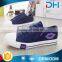 Lady's lace-up canvas shoes with zipper and lips decoration