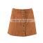A Line Button up Corduroy Short Mini Skater Skirts for Women