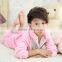 Children onesie flannel fleece kids sleepwear low price from china pink