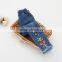 B22586A Korea children Pretty embroidered flowers elastic waist little girls jeans