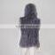 SJ007-01 Light Gray Plus Size Hood Lady Turkey Feather Clothing Vest