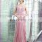 CE203 New Arrival Floor Length Backless Pink Chiffon Evening Dress For Fat Women