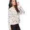 CHEFON Rose Garden Print Women White Hoodie CH0056
