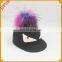 Wholesale stylish genuine raccoon fur colourful pompom cap