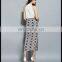 embellished new design chiffon girls flower print elastic waistband side slit long skirt