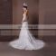 Beautiful Mermaid Lace & Beads Boat Neck Croset Back Wedding Dress Beading On Waist