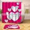 I@home Custom Design Eco Friendly Waterproof Bathroom Red Floral Shower Curtain With Roses