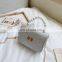 Kids Mini Handbag New Elegant Shoulder Messenger Portable Chain Bag Girl PVC Jelly Bag Pearl Crossbody Square Bag