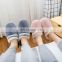 Women's Fuzzy Fluffy Furry Fur House Memory Foam Sandals Stripe Slipper