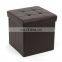 RTS Modern Home Furniture PVC Leather Waterproof Foldable Storage Ottoman With Four Air Holes