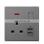 Wall Socket UK Plug 13A Plastic Single Wall Electrical Sockets Plug Outlet Switch 2 USB 2.1A Port UK Standard Socket Household