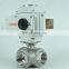 DKV OEM stainless steel Dn25 220V motorised operated trunnion mounted 3 way ball valve