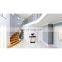 Floating Zigzag staircase in white painted Birch hardwood with Glass