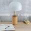 2022 New White Metal Mushroom Shade Wooden Base Desk Light Living Room Reading Table Lamp for Home Decor