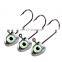 JOHNCOO Unpainted Lead Jig Head 3D Luminous Eyes Wholesale Fishing Jig Hook with Various Weight